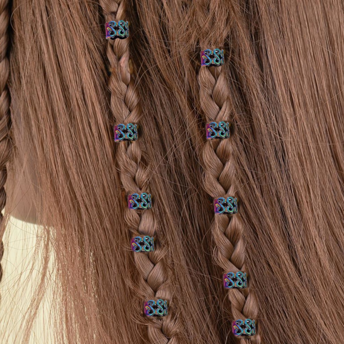 Sucio trenza anillo hebilla pequeño agujero fino trenza accesorios Hip Hop trenza Africana accesorios para el cabello en forma de S colorido anillo de pelo de metal