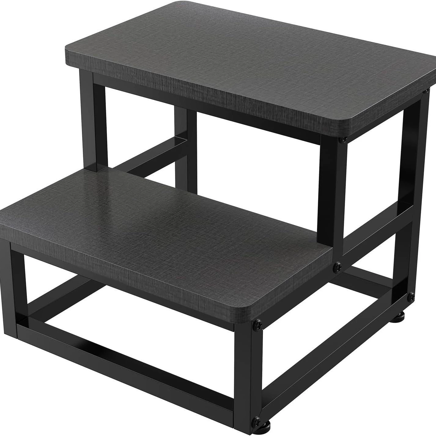 Two -step stools of iron solid wood high and low score bench, two -step stool, two -step ladder stool bathroom kitchen stool children's stool