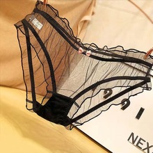 夏季薄款蕾丝内裤女性感透明透气纯棉裆抗菌三角短裤女一件代发