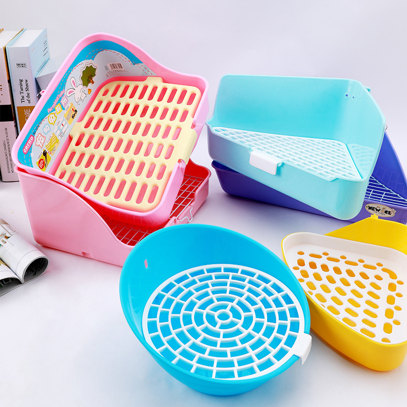 兔厕所兔子龙猫豚鼠荷兰猪大小三角/尿盆便盆四角包邮多省亚马逊