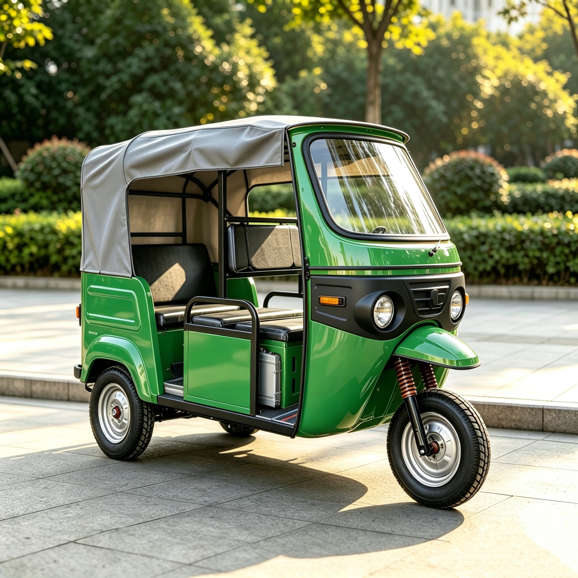 Tuk-tuk with sunshade and canopy for passenger transport, exported for passenger-carrying operations, stable body, adaptable for short-distance passenger transportation