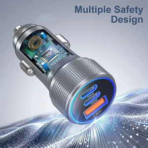 PD45W 2C+1A Çoxfunksiyalı Avtomobil Şarj Cihazı, Sürətli Doldurma