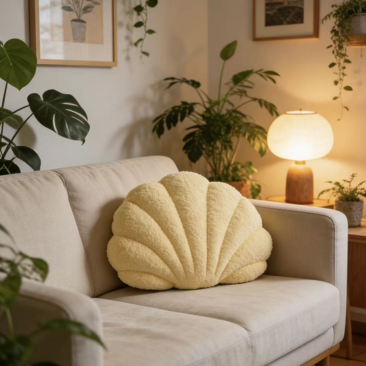 Zhang Yixing's Same Style Plush Shell-Shaped Pillow for Home Aquarium Decoration, Sofa Office Marine Animal Pillow