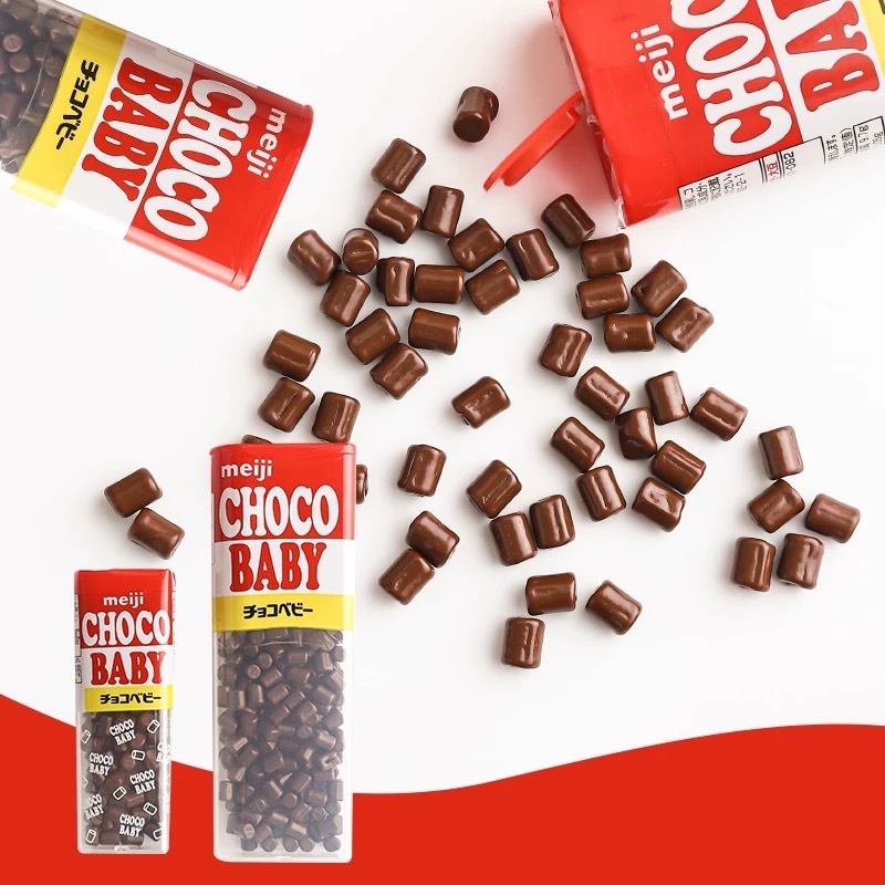 日本輸入 明治 チョコベビー 小豆チョコレート 子供向けおやつ 携帯用箱入りスナック 32g 旅行用|undefined