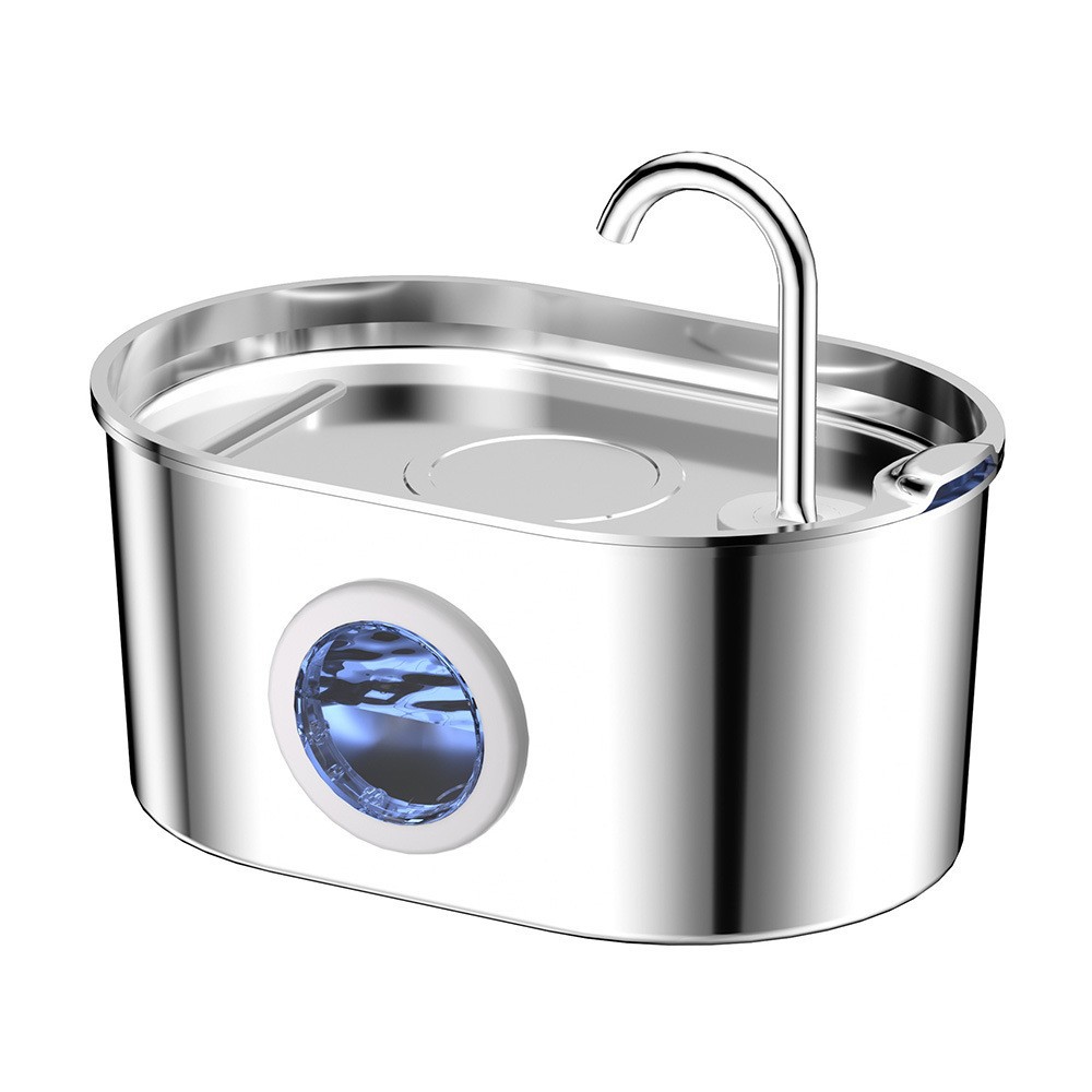 Transfronterizo nuevo 2.2L mascota inteligente beber agua de acero inoxidable gatos perros alimentador de agua de ciclo automático silencioso