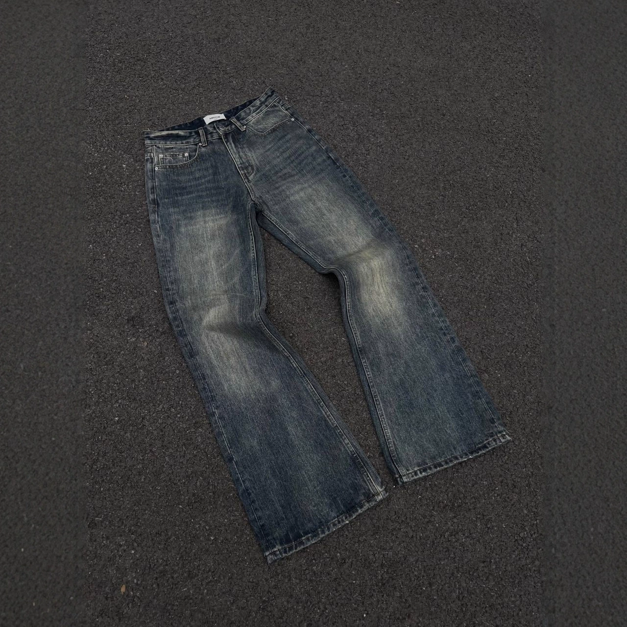 2025 Япония Окаямский Бамбуковый Фестиваль закат размазанные потертые джинсы с эффектом потертостей, утягивающие ноги, слегка расклешенные, свободные