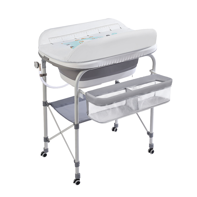 Mesa de cuidado infantil multifuncional mesa de pañales móvil cama de bebé recién nacido cambio de pañales tacto baño de lavado y protección integral