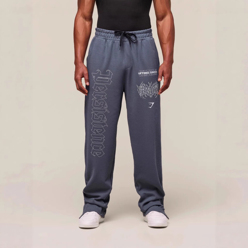 Gymshark Men's Sports Pants Joggers Gym Muscle Bodybuilding Sports Casual Pants Cotton Printed Long Pants