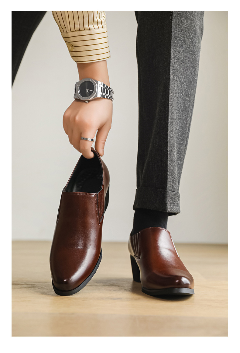 Loafers Men's Shoes Fashion Large Size Low Top Shoes Spring And Autumn New Style Sleeve Pointed Leather Shoes One Step Small Leather Shoes_vogvips.com