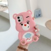 Apple, three dimensional rainbow silica gel rubber sleeve, iphone12, phone case, with little bears, internet celebrity, 13promax