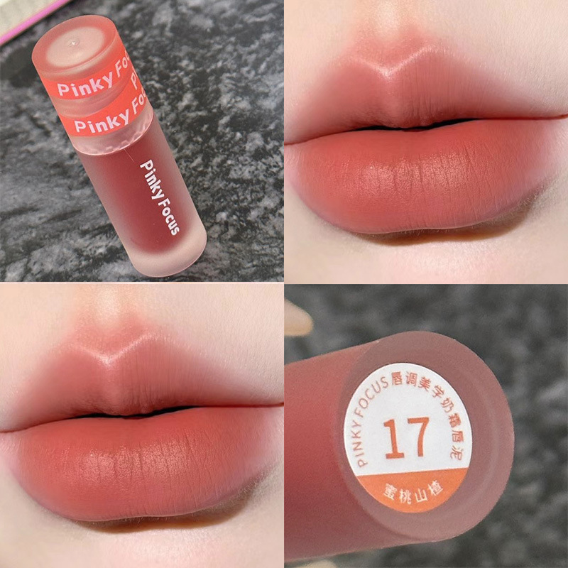PinkyFocus粉雾哑光奶霜唇泥26色唇釉丝绒显色持久口红跨境唇彩女|undefined