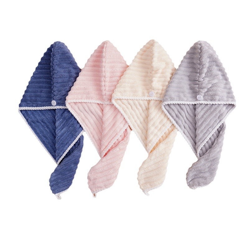 Toalla de ducha absorbente de terciopelo para secar el pelo_voghion.com