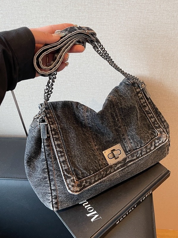 Transfronterizo hacer viejos jeans bolsos de botín para mujeres 2024 nueva moda retro de gran capacidad de viaje mochila de hombro