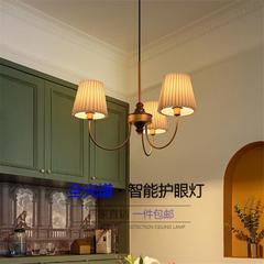 French Cream Retro Pleated Pendants for Luxury Mid-Century Modern Study Room, Japanese Style Living Room, Full Spectrum Eye-Care Bedroom Lamps