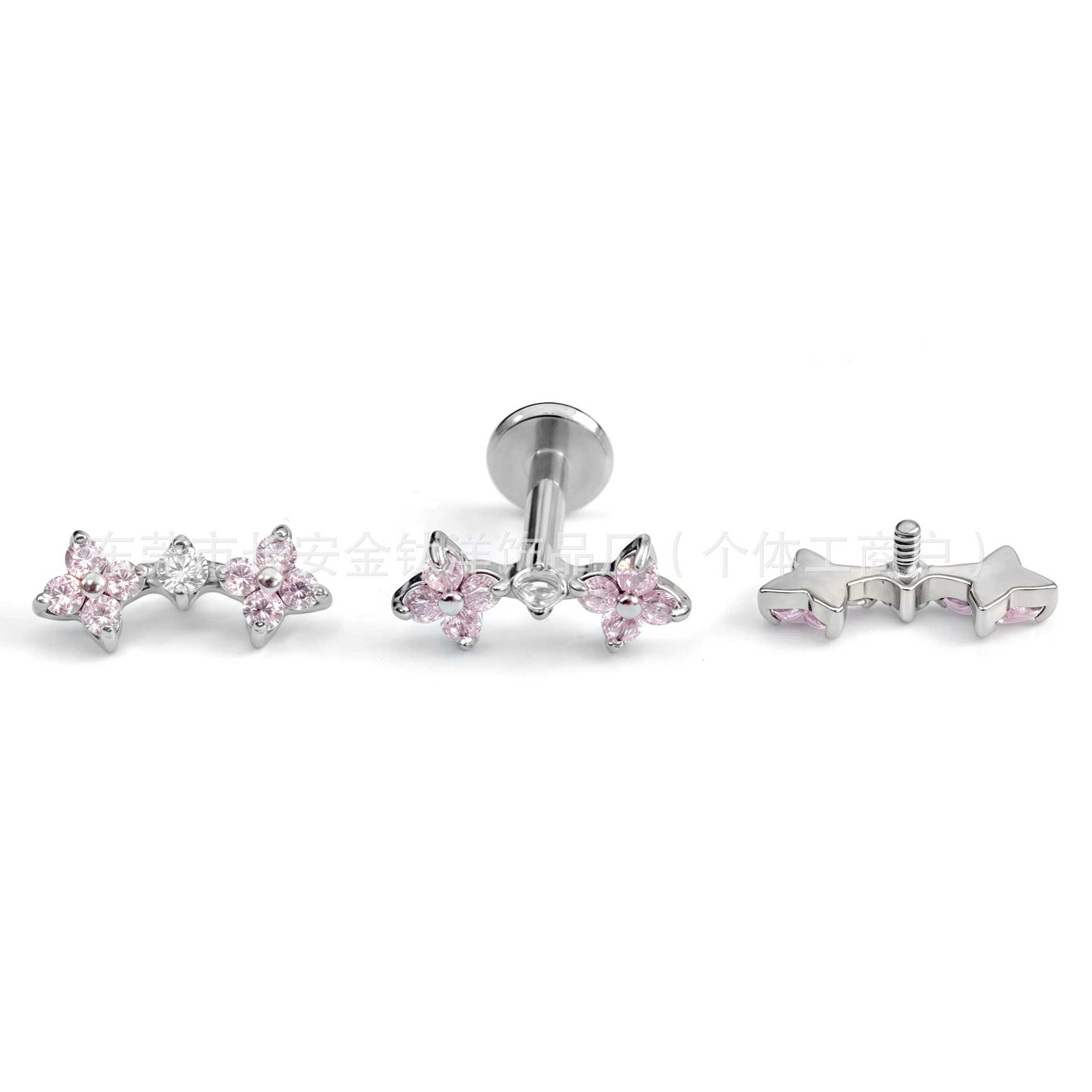 Pointed titanium steel lip stud product view
