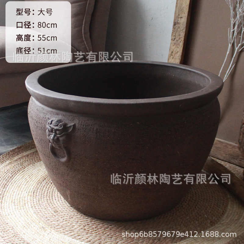 Arena púrpura gran maceta de agua jardín gran maceta ventilada maceta de cerámica gran maceta de gran calibre maceta de cerámica de tierra