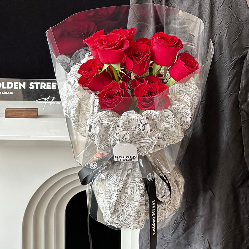 Huaxi té negro copo de nieve papel de embalaje ramo de flores artesanal micro impermeable papel de revestimiento florista papel de embalaje floral