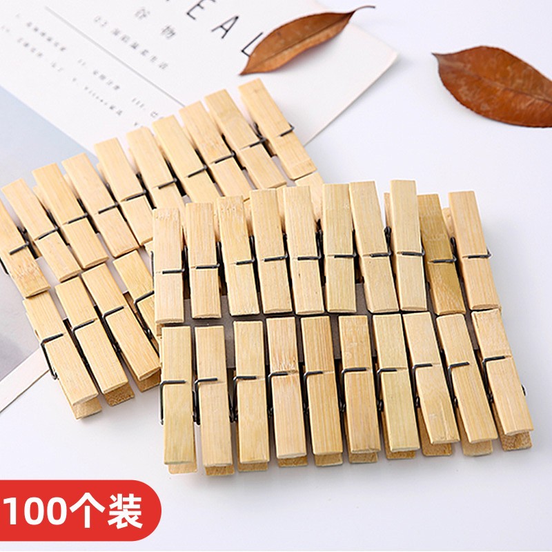 Bamboo Clips, Clothespins for Home Use, Strong Wooden Clips for Drying Quilts, Small Clips for Clothes, Windproof Greenhouse Bamboo Clips