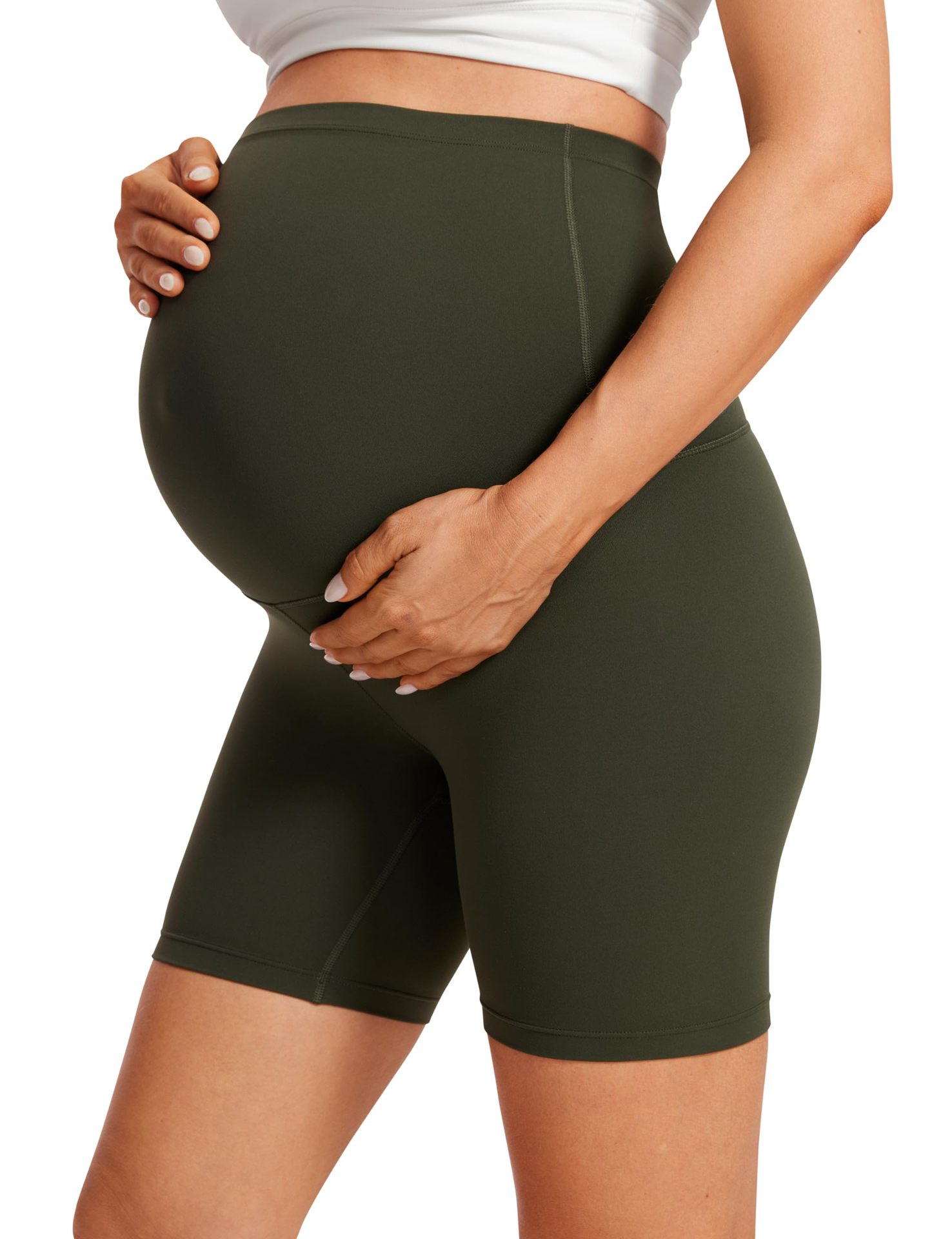 Maternity Capri Yoga Pants Belly-Support Seamless Nylon Maternity Capri Yoga Pants Belly-Support Seamless Nylon