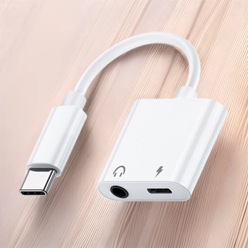 耳机音频转接线type-c二合一充电通话直播转接头3.5mm转tpc转换器