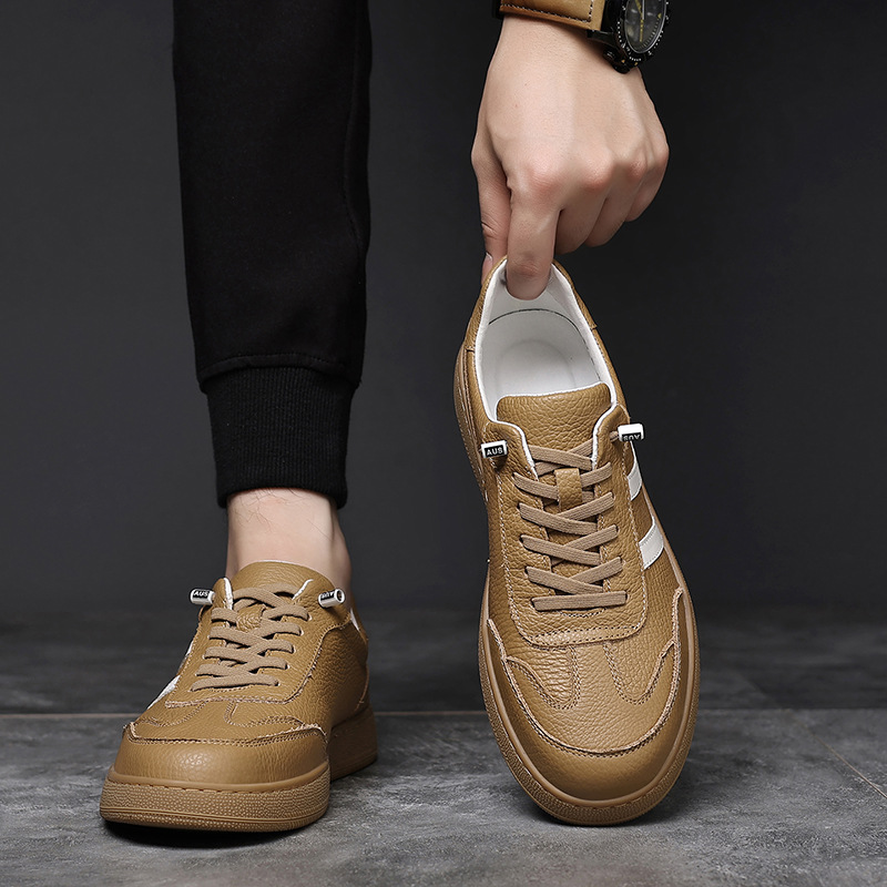 2025, nuevos zapatos casuales de cuero para hombres, zapatos de entrenamiento de cuero transpirables para hombres, zapatos de cuero para hombres.