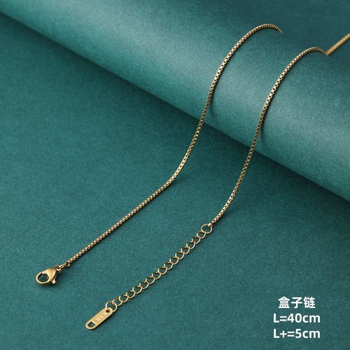 Fashionable and simple Korean style imitation gold necklace single chain women's cross lips short women's titanium steel neck chain clavicle chain