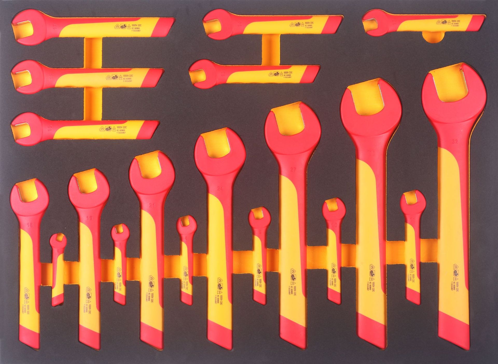 绝缘开口扳手19件套汽修五金工具组套