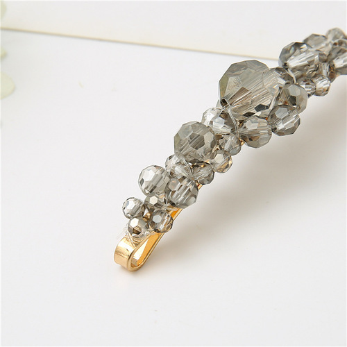 Simple Korean Instagram Crystal Hair Clip with Fish Line Braiding and Spring Clip, Trendy Hair Accessory for Girls