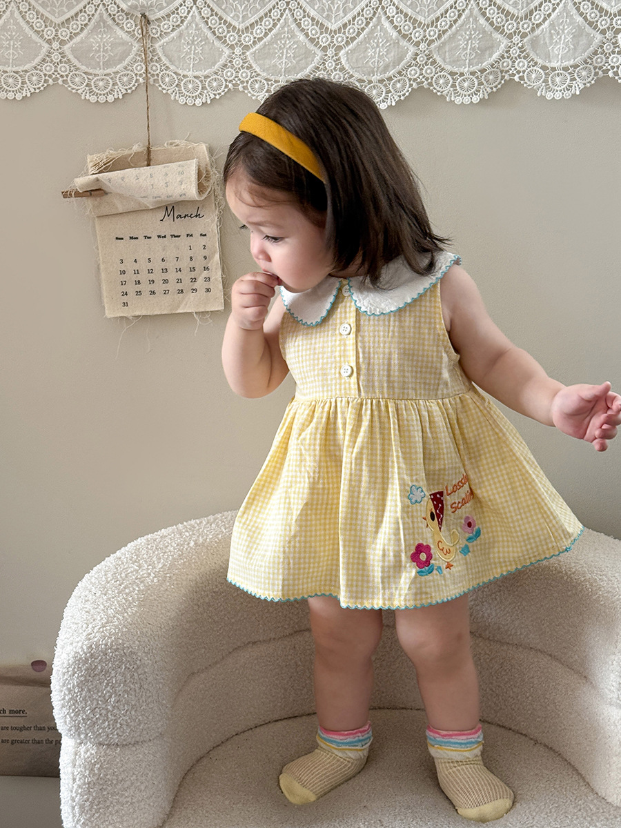 Caña de azúcar pera ropa infantil bolsas de ropa para niños verano 2026 nuevo niñas baby overcoat vestido de princesa