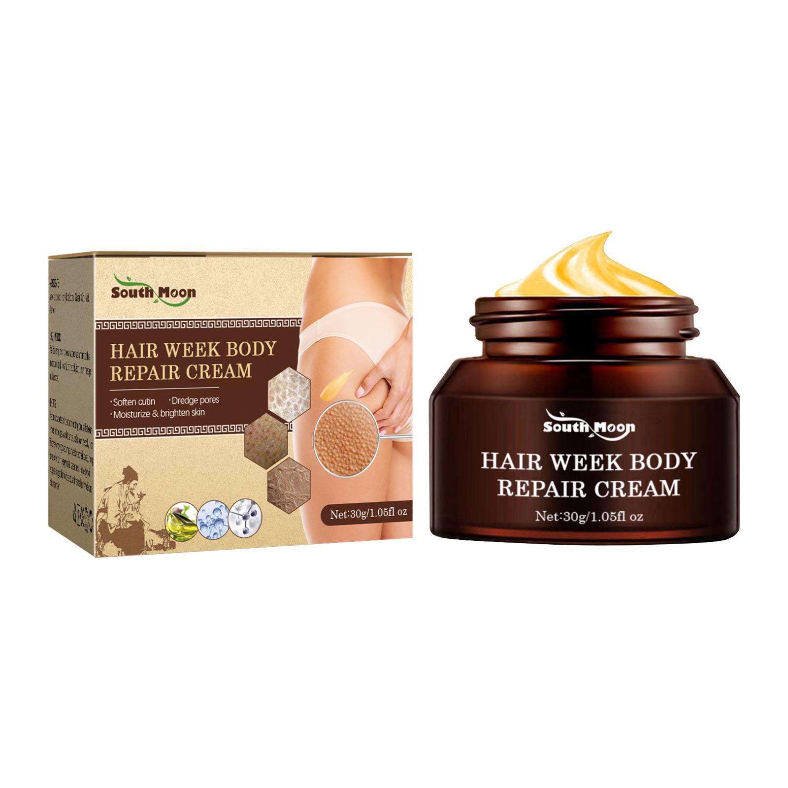 Crema riparatrice per la pelle di pollo South Moon con peeling intorno ai capelli e al corpo_voghion.com