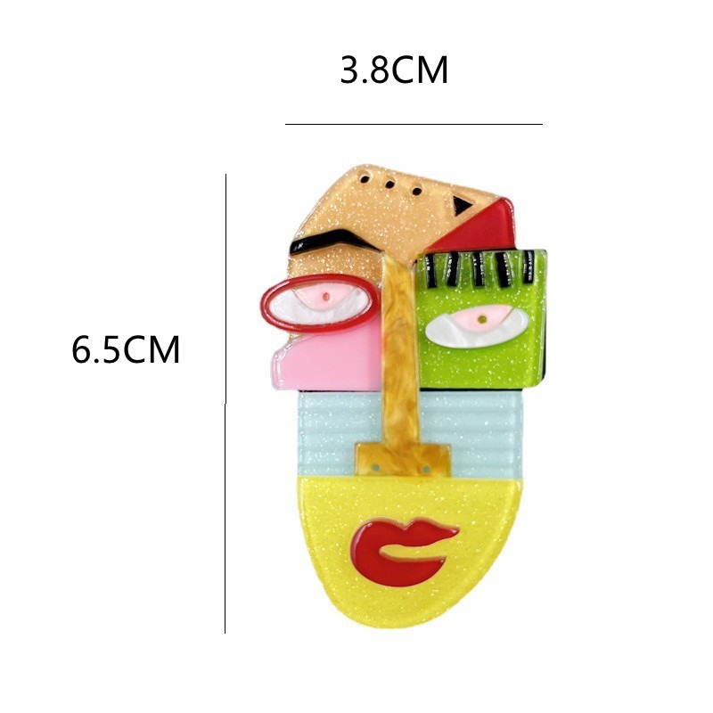 16g Weight Brooches Classification Anniversary, Business Occasion Acrylic Material Cartoon Style Pin Abstract Arylic Patchwork Women'S Brooches