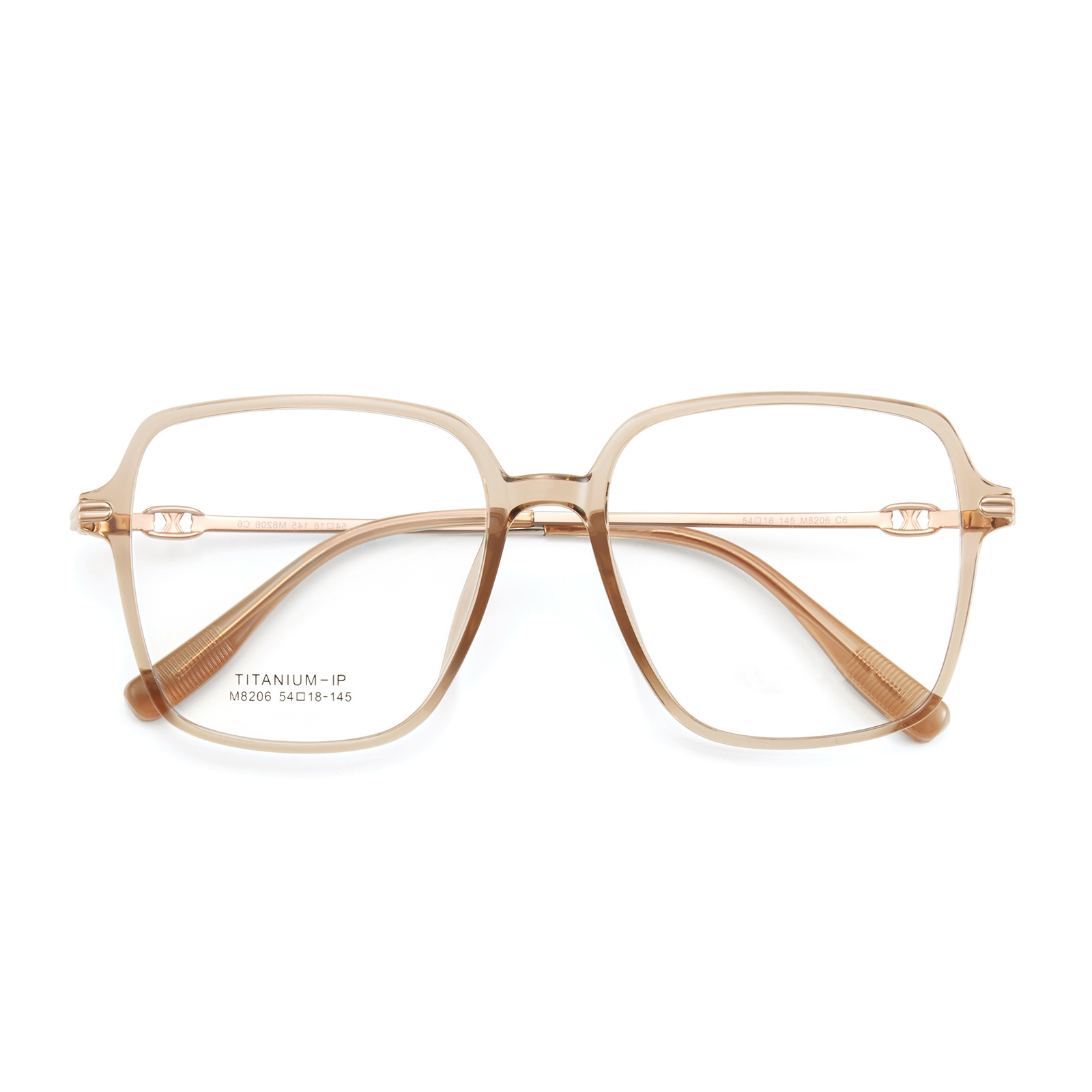 Honey Peach Oolong net brown titanio TR marco de gafas superelástico beta de titanio pierna anti-deformación se puede combinar con gafas Danyang lote