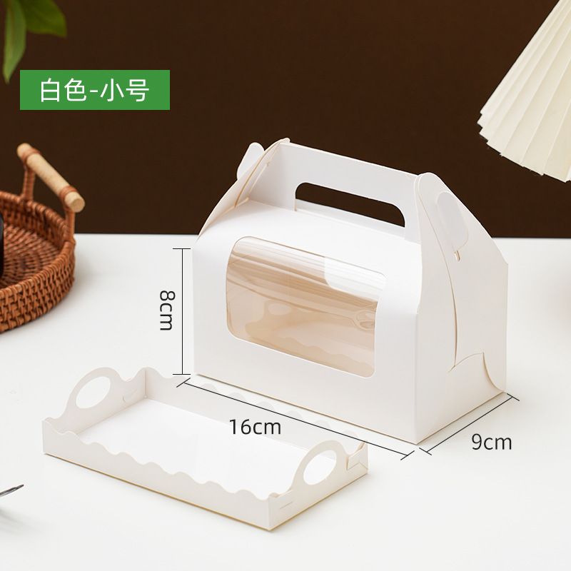 Ventana portátil caja de embalaje de pastel de rollo transparente caja de embalaje de rollo suizo horneado West Point toalla caja de rollo caja de postre