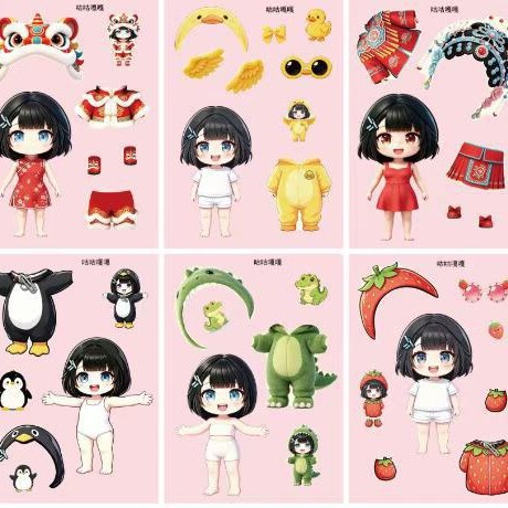 Gugu Gaga Dress-Up Stickers Creative DIY Handmade Stress-Relief Educational Stickers Cute Decals Gugu Gaga Dress-Up Stickers Creative DIY Handmade Stress-Relief Educational Stickers Cute Decals