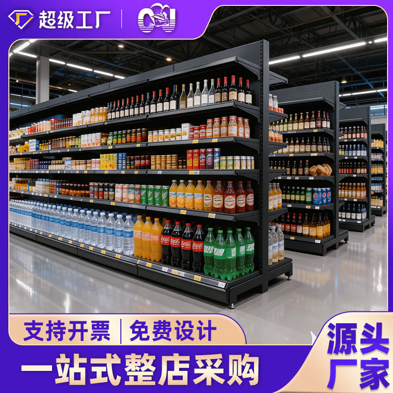 Estantes de supermercado estantes de supermercado estantes de supermercado estantes de supermercado a gran escala estantes de supermercado de tiendas de conveniencia de doble cara estante de exhibición