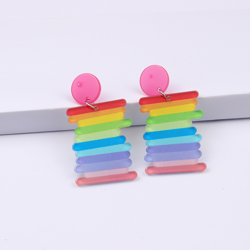 Acrylic Material Cartoon Style Geometric Arylic Drop Earrings