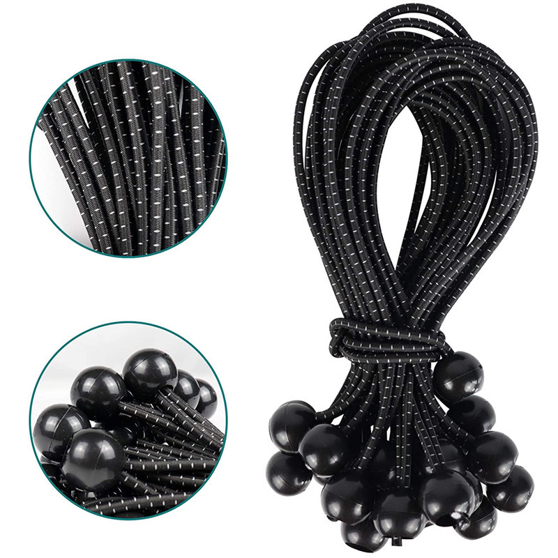 Cuerda de punto blanco negro con bola