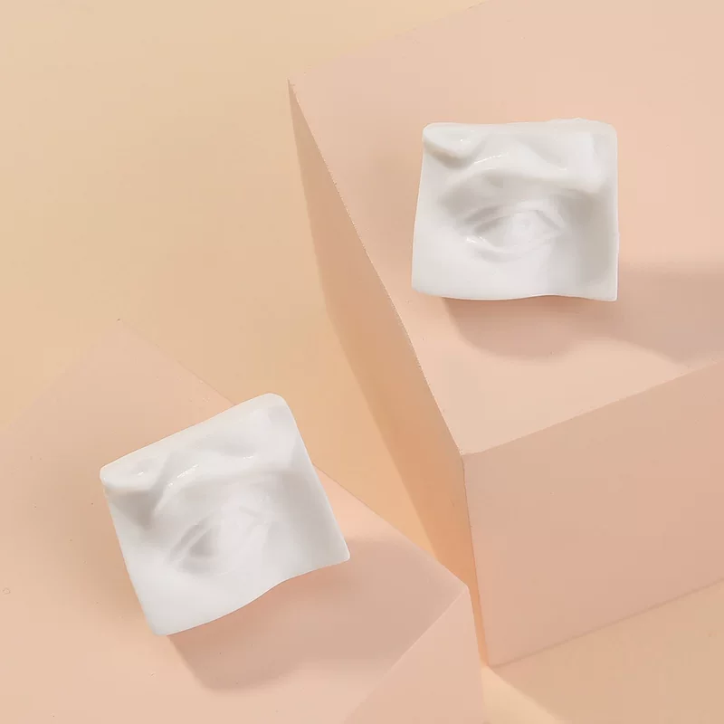 Trend white accessory, creative earrings, European style, simple and elegant design