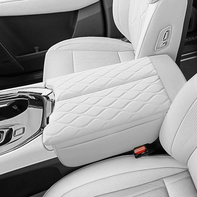 Suitable for polar krypton 009 special armrest box cover central storage booster pad storage interior decoration car supplies (Armrest box pad) - polygonum-009-white