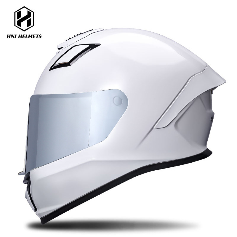 Motosiklet kaskı (dəbilqə), Universal Helmet Summer Sunscreen - 607-bright-white-transparent-visor-silver-plated-visor-s
