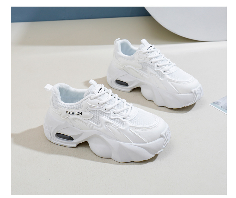 Ins coréen Net coupe basse papa chaussures femmes 2024 automne nouveau respirant étudiant sport hauteur augmenter loisirs YB2808_voghion.com