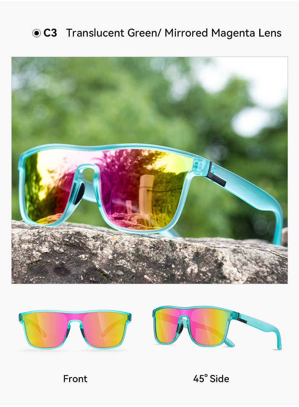 KDEAM große Sonnenbrille neu polarisiert einteilig Sportsonnenbrille winddicht Sonnenbrille Metallscharnier KD528-PLUS