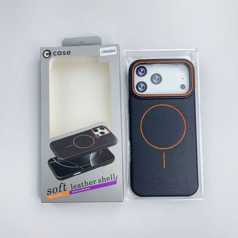 适用苹果16PRO荔枝纹TPU手机壳细圈磁吸皮质iPhone15磨砂感保护套|undefined