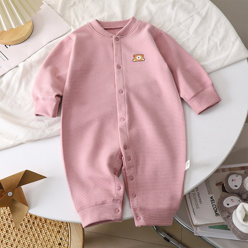 Nuevo bebé de terciopelo mono bebé rayado mameluco sin hueso mameluco Otoño e Invierno recién nacido niños pijamas calientes