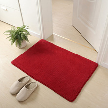 跨境纯色仿羊绒地毯洗手间浴室吸水脚垫入户门垫批发