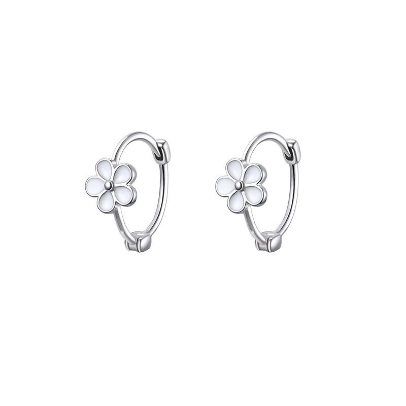 Серьги мелкого дизайна, серебро 925, цветочный мотив, легкая роскошь, коллекция 2023, подарок на день рождения
