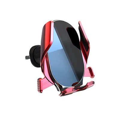 Car phone holder Mirror Automatic Clip Rotatable - a03-mirror-chrome-plating-red