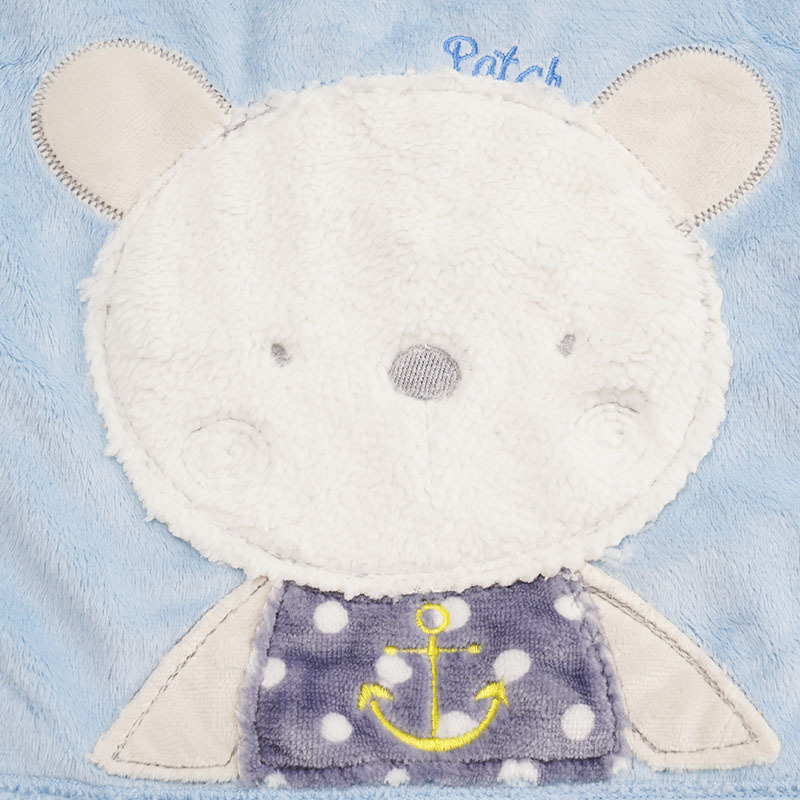 Manta de bebé de dibujos animados transfronteriza, manta de oso de peluche para otoño e invierno, manta cálida de gran tamaño con bordado de patchwork.