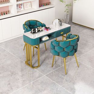 Trendy Nail Art Table and Chair Set Ins Style Table and Chair Set for One or Two People, Light Luxury, Simple Modern Nail Art Station