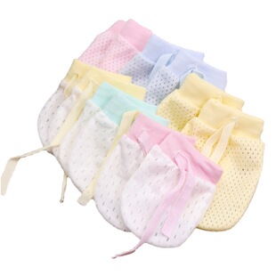 Maternal and infant supplies spot anti-scratch gloves drawstring adjustable anti-scratch face newborn baby gloves
